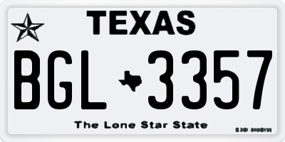 TX license plate BGL3357