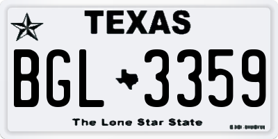 TX license plate BGL3359