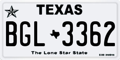 TX license plate BGL3362