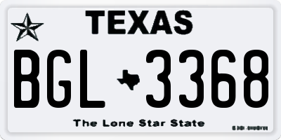 TX license plate BGL3368