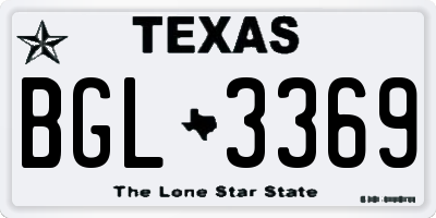 TX license plate BGL3369