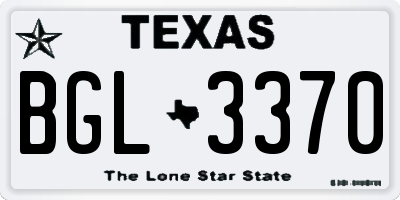 TX license plate BGL3370