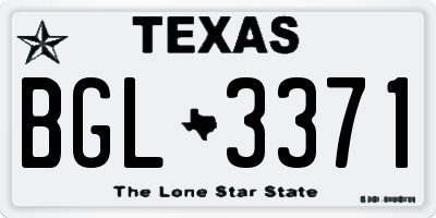 TX license plate BGL3371