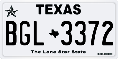 TX license plate BGL3372