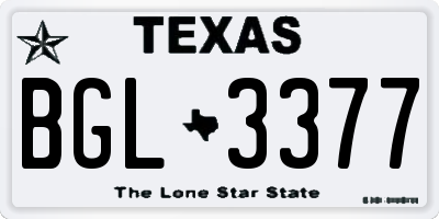 TX license plate BGL3377