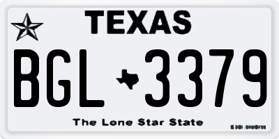 TX license plate BGL3379
