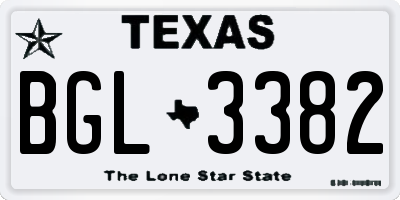 TX license plate BGL3382
