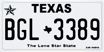 TX license plate BGL3389