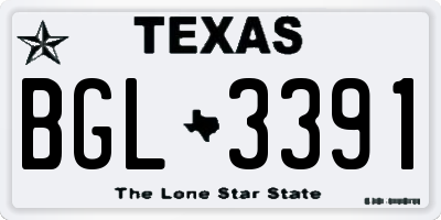 TX license plate BGL3391