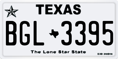 TX license plate BGL3395