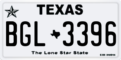 TX license plate BGL3396