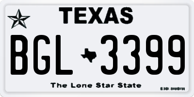 TX license plate BGL3399