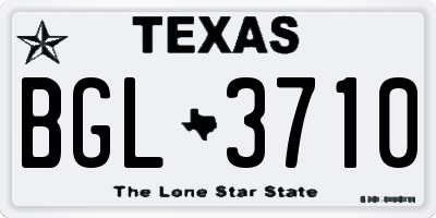 TX license plate BGL3710