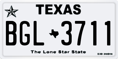 TX license plate BGL3711
