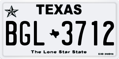TX license plate BGL3712