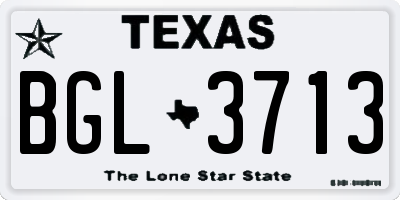 TX license plate BGL3713