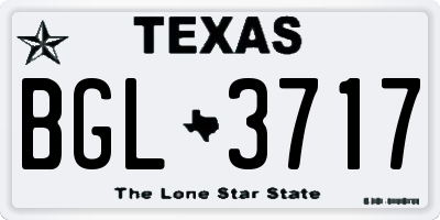 TX license plate BGL3717