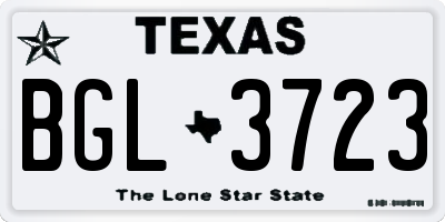 TX license plate BGL3723