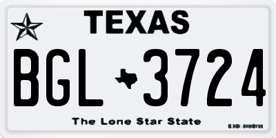TX license plate BGL3724