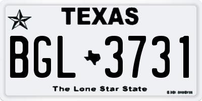 TX license plate BGL3731
