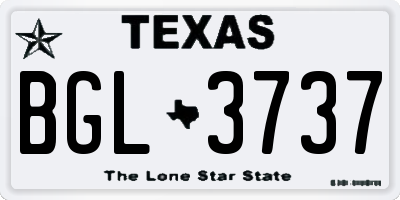 TX license plate BGL3737