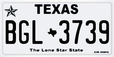 TX license plate BGL3739