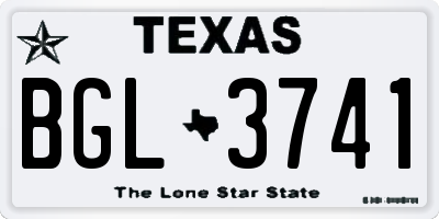 TX license plate BGL3741