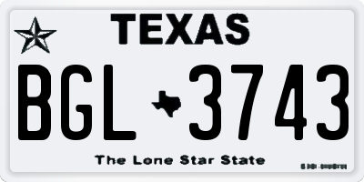 TX license plate BGL3743