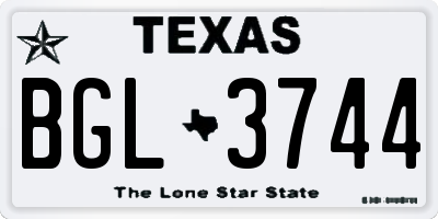 TX license plate BGL3744