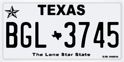 TX license plate BGL3745