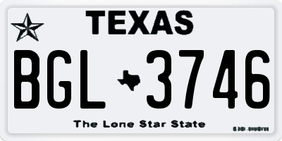 TX license plate BGL3746