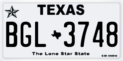 TX license plate BGL3748