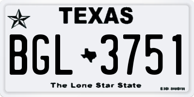 TX license plate BGL3751