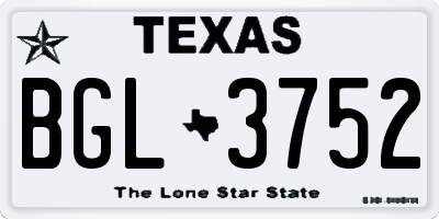 TX license plate BGL3752
