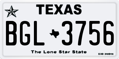 TX license plate BGL3756