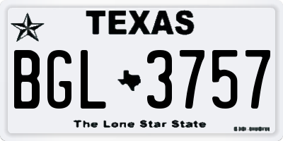 TX license plate BGL3757