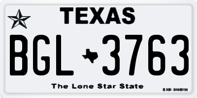 TX license plate BGL3763