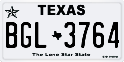 TX license plate BGL3764
