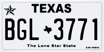 TX license plate BGL3771