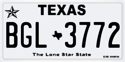 TX license plate BGL3772