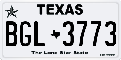 TX license plate BGL3773