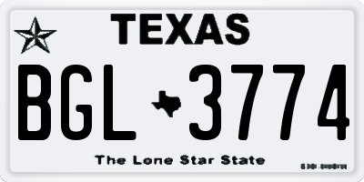 TX license plate BGL3774