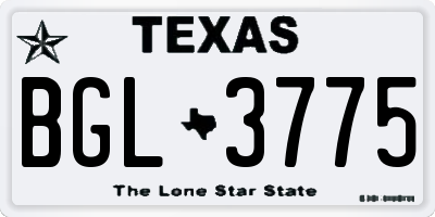 TX license plate BGL3775
