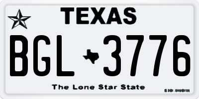 TX license plate BGL3776