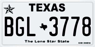 TX license plate BGL3778