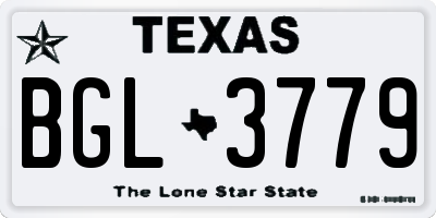 TX license plate BGL3779