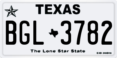 TX license plate BGL3782
