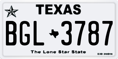TX license plate BGL3787