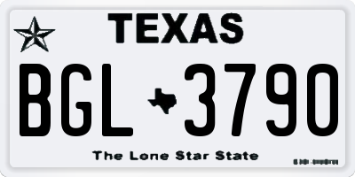 TX license plate BGL3790