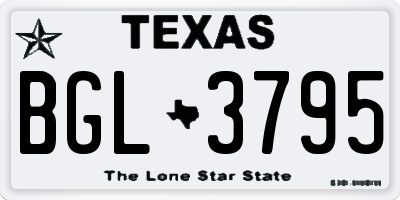 TX license plate BGL3795